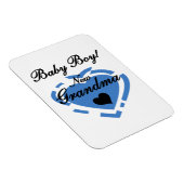 Nieuwe Oma Baby Jongen Blauw Hart Gifts Magneet (Rechterzijde)