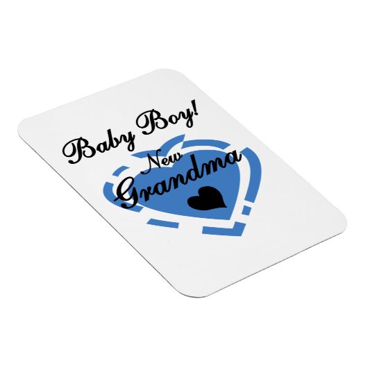 Nieuwe Oma Baby Jongen Blauw Hart Gifts Magneet (Rechterzijde)
