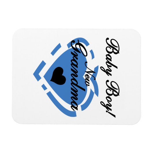 Nieuwe Oma Baby Jongen Blauw Hart Gifts Magneet (Horizontaal)