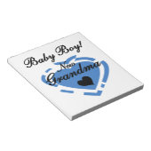 Nieuwe Oma Baby Jongen Blauw Hart Gifts Notitieblok (Schuin)