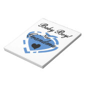 Nieuwe Oma Baby Jongen Blauw Hart Gifts Notitieblok (Linkerzijde)