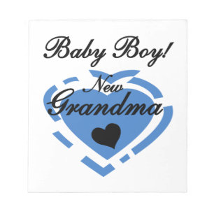 Nieuwe Oma Baby Jongen Blauw Hart Gifts Notitieblok