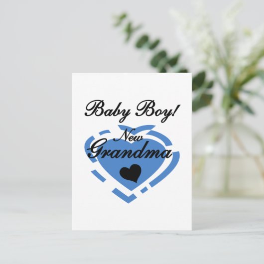 Nieuwe Oma Baby Jongen Tshirts en Geschenken Briefkaart (Staand voorkant)
