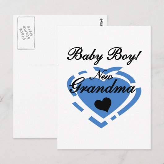Nieuwe Oma Baby Jongen Tshirts en Geschenken Briefkaart (Voorkant / Achterkant)