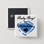 Nieuwe Oma Baby Jongen Tshirts en Geschenken Vierkante Button 5,1 Cm (Voorkant /achterkant)