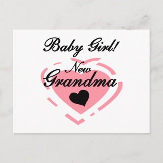 Nieuwe Oma Baby Meisje Tshirts en Geschenken Briefkaart