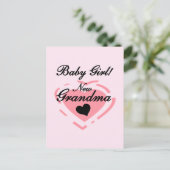 Nieuwe Oma Baby Meisje Tshirts en Geschenken Briefkaart (Staand voorkant)