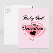 Nieuwe Oma Baby Meisje Tshirts en Geschenken Briefkaart (Voorkant / Achterkant)
