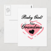 Nieuwe Oma Baby Meisje Tshirts en Geschenken Briefkaart (Voorkant / Achterkant)