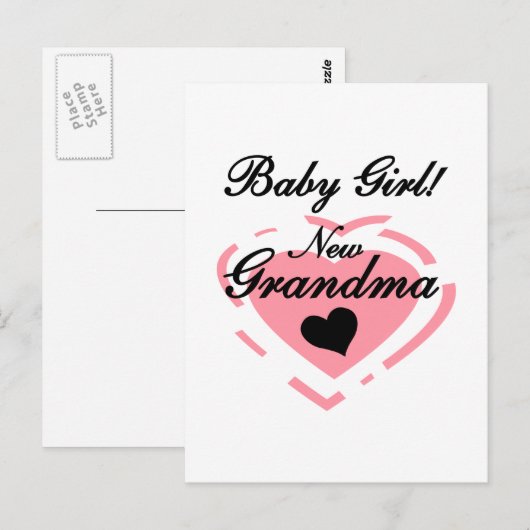 Nieuwe Oma Baby Meisje Tshirts en Geschenken Briefkaart (Voorkant / Achterkant)