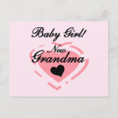 Nieuwe Oma Baby Meisje Tshirts en Geschenken Briefkaart (Voorkant)