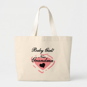 Nieuwe Oma Baby Meisje Tshirts en Geschenken Grote Tote Bag