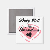 Nieuwe Oma Baby Meisje Tshirts en Geschenken Magneet (Voorkant / Achterkant)