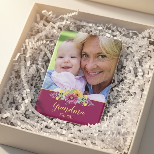 Nieuwe Oma  Bloemen Foto Magneet