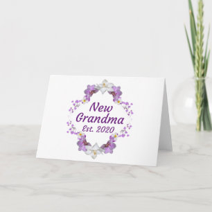 Nieuwe oma Est. 2020   Retro Floral Kaart