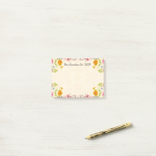 Nieuwe oma Est.  Floral 2019 Post-it® Notes (Op bureau)