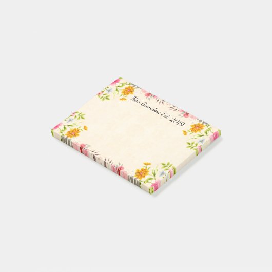Nieuwe oma Est.  Floral 2019 Post-it® Notes (Schuin)