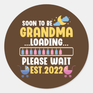 Nieuwe oma Funny Zwangerschap Aankondiging van de  Ronde Sticker
