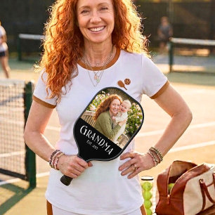 Nieuwe oma ingestelde aangepaste naam jaar foto pickleball paddle