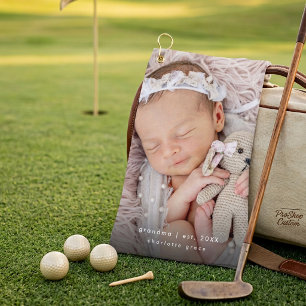 Nieuwe oma jaar opgericht babyfoto golfhanddoek