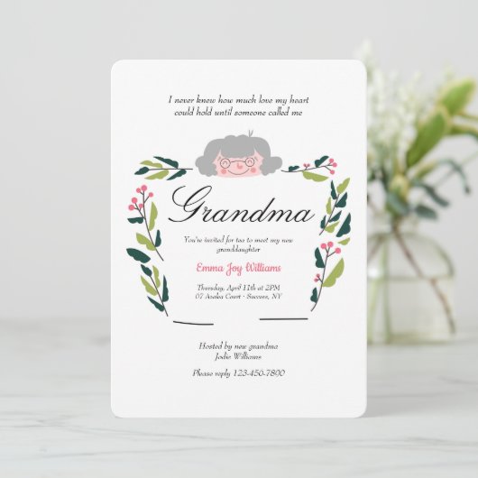 Nieuwe oma Sip en zie uitnodiging (Staand voorkant)