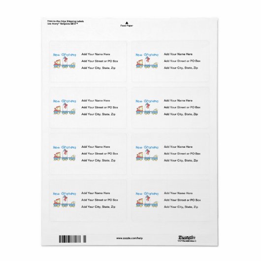 Nieuwe oma-trein cadeaus etiket (Full Sheet)