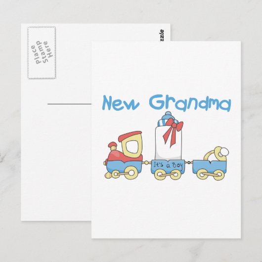 Nieuwe Oma van Boy-Train Tshirts en geschenken Briefkaart (Voorkant / Achterkant)