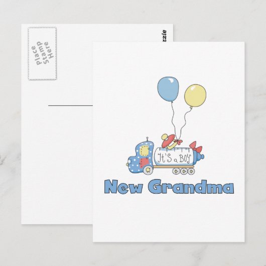 Nieuwe Oma van Boy Truck Tshirts en geschenken Briefkaart (Voorkant / Achterkant)