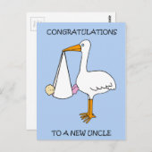 Nieuwe oom feliciteert een meisje briefkaart (Voorkant / Achterkant)