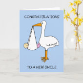 Nieuwe oom feliciteert een meisje kaart (Gele Bloem)