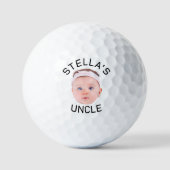 Nieuwe Oom Gift, Aangepaste Baby Gezicht Foto Gift Golfballen (Voorkant)