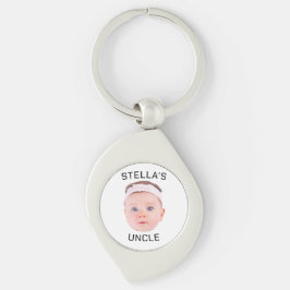 Nieuwe Oom Gift, Aangepaste Baby Gezicht Foto Gift Sleutelhanger