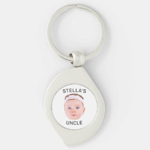 Nieuwe Oom Gift, Aangepaste Baby Gezicht Foto Gift Sleutelhanger