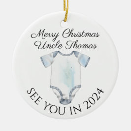 Nieuwe oom nieuwe baby zwangerschap aankondiging o keramisch ornament