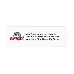 Nieuwe Oom Rood- en Zwarte-tekstcadeautjes Etiket