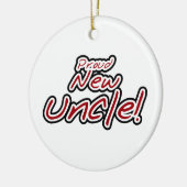 Nieuwe Oom Rood- en Zwarte-tekstcadeautjes Keramisch Ornament (Links)