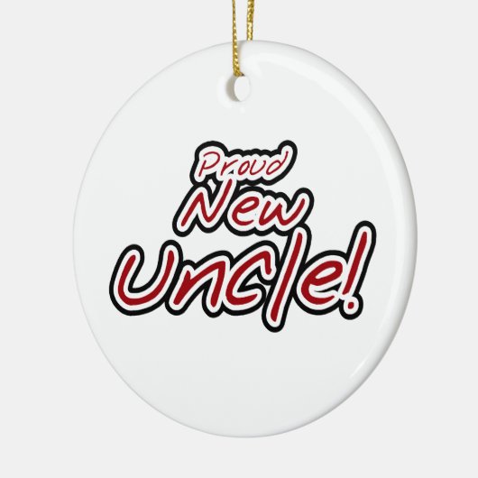 Nieuwe Oom Rood- en Zwarte-tekstcadeautjes Keramisch Ornament (Links)