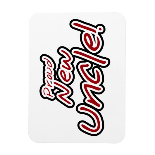 Nieuwe Oom Rood- en Zwarte-tekstcadeautjes Magneet (Verticaal)