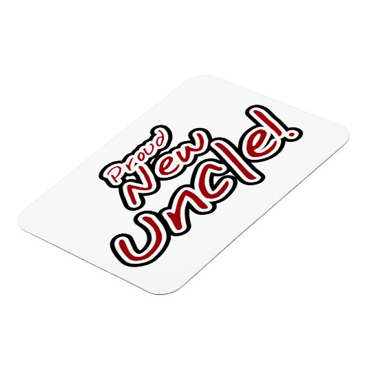 Nieuwe Oom Rood- en Zwarte-tekstcadeautjes Magneet (Linkerzijde)