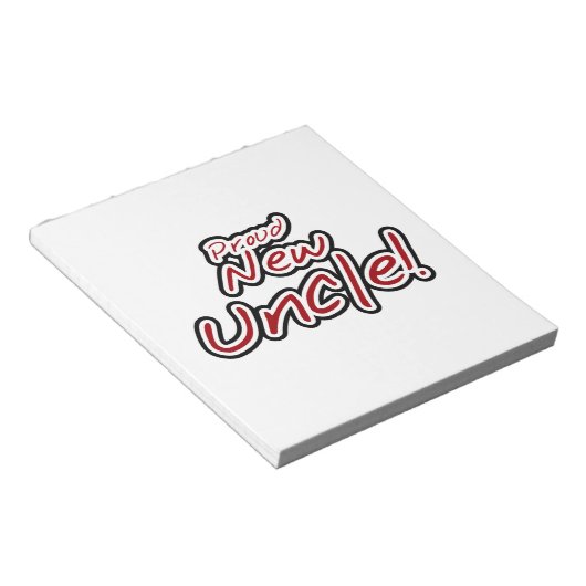 Nieuwe Oom Rood- en Zwarte-tekstcadeautjes Notitieblok (Schuin)