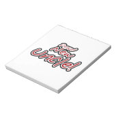 Nieuwe Oom Rood- en Zwarte-tekstcadeautjes Notitieblok (Linkerzijde)