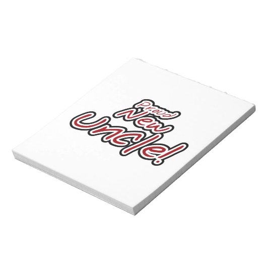 Nieuwe Oom Rood- en Zwarte-tekstcadeautjes Notitieblok (Linkerzijde)