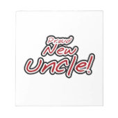 Nieuwe Oom Rood- en Zwarte-tekstcadeautjes Notitieblok (Voorkant)