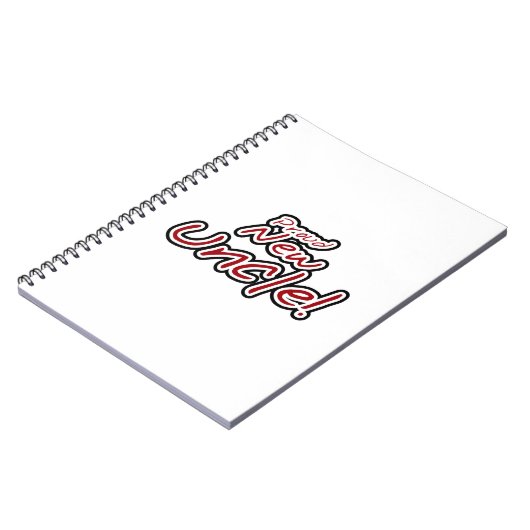 Nieuwe Oom Rood- en Zwarte-tekstcadeautjes Notitieboek (Linkerzijde)