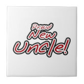 Nieuwe Oom Rood- en Zwarte-tekstcadeautjes Tegeltje (Voorkant)