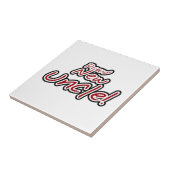 Nieuwe Oom Rood- en Zwarte-tekstcadeautjes Tegeltje (Zijkant)