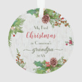 Nieuwe Opa 1e Kerst Rustiek Custom Foto Ornament (achterkant)