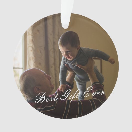 Nieuwe Opa 1e Kerst Rustiek Custom Foto Ornament (voorkant)