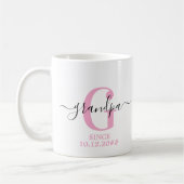Nieuwe opa en opa-monogram koffiemok (Links)