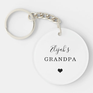 Nieuwe opa - Naam kind Eenvoudig hart en foto Sleutelhanger